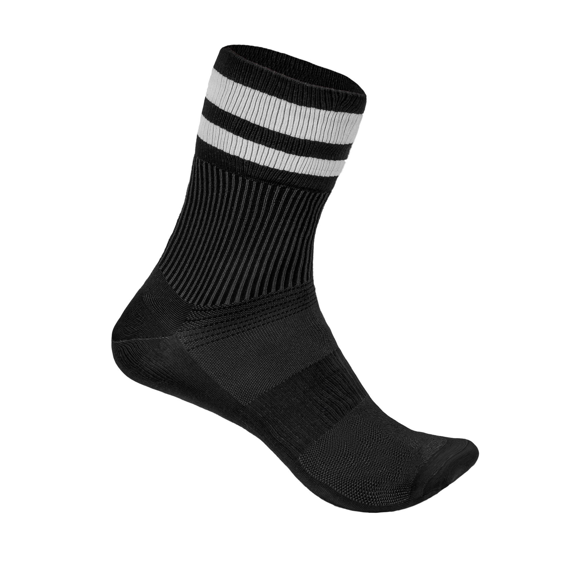 GripGrab Strømper Original Stripes Crew- Sort M/hvid Stribe 3 GripGrab Strømper Original Stripes Crew- Sort M/hvid Stribe