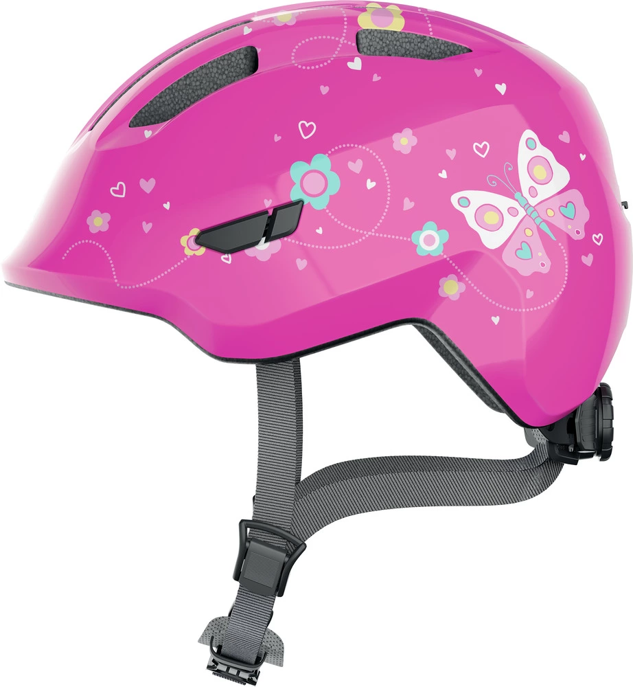 Hjelm Abus Smiley 3.0 S/45-50cm Pink Butterfly 3 Hjelm Abus Smiley 3.0 S/45-50cm Pink Butterfly